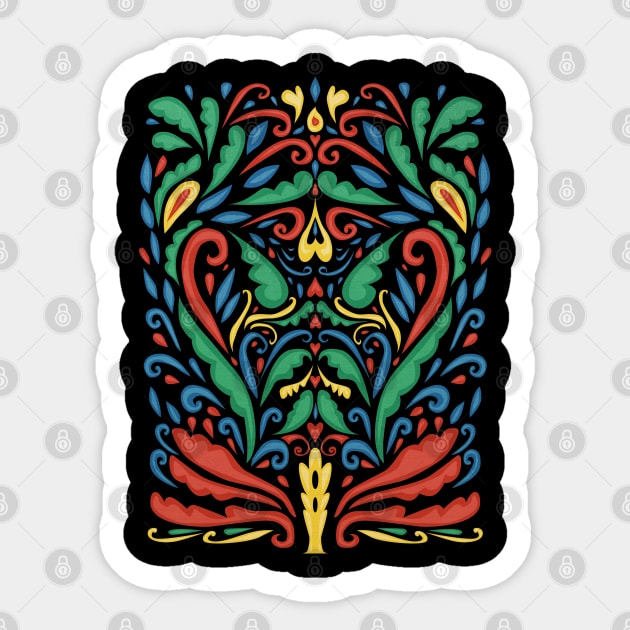 Art Nouveau Folk Art Style Sticker by Sybille